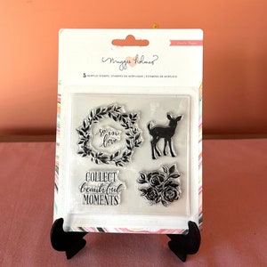 Crate Paper American Crafts Maggie Holmes Acrylic Clear Stamps (Includes 5) Paper Crafting Card Making Rubber Stamping Collectible