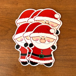 Jeu de cartes en forme de père Noël (6/jeu inclus) Artisanat de Noël de décembre Collage technique mixte quotidien Création d'un journal indésirable Créations en papier