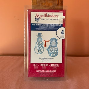 Spellbinders Shapeabilities Mr & Mrs Snowman Cutting Dies (Includes 4 Dies) Paper Crafting Card Making Scrapbooking