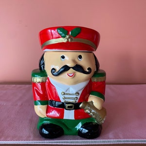 Vintage Small Christmas Nutcracker Cookie/Candy Jar Collectible Christmas Decor