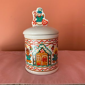 Teleflora Christmas Gingerbread Themed Canister Kitchenware Collectible Christmas Decor Gingerbread Lover/Collector