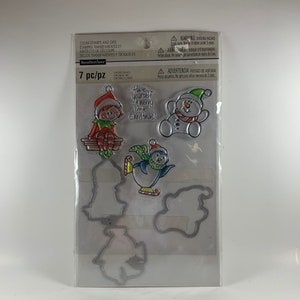 Jeu de poinçons/estampes en silicone de Noël (4 poinçons/3 poinçons) Souvenirs de vacances Création de papier journalisation Création de cartes Mail Art Scrapbooking