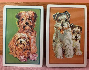 Vintage Dog Claridge Playing Cards Set Made In Canada Collectible Paper Crafting Ephemera Journaling Card Games Card Decks Dog Lover