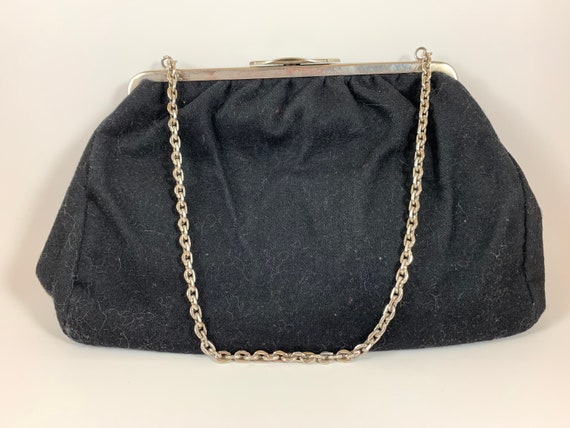 Vintage 1950s Black Velvet Evening Bag – ALEXANDRAKING