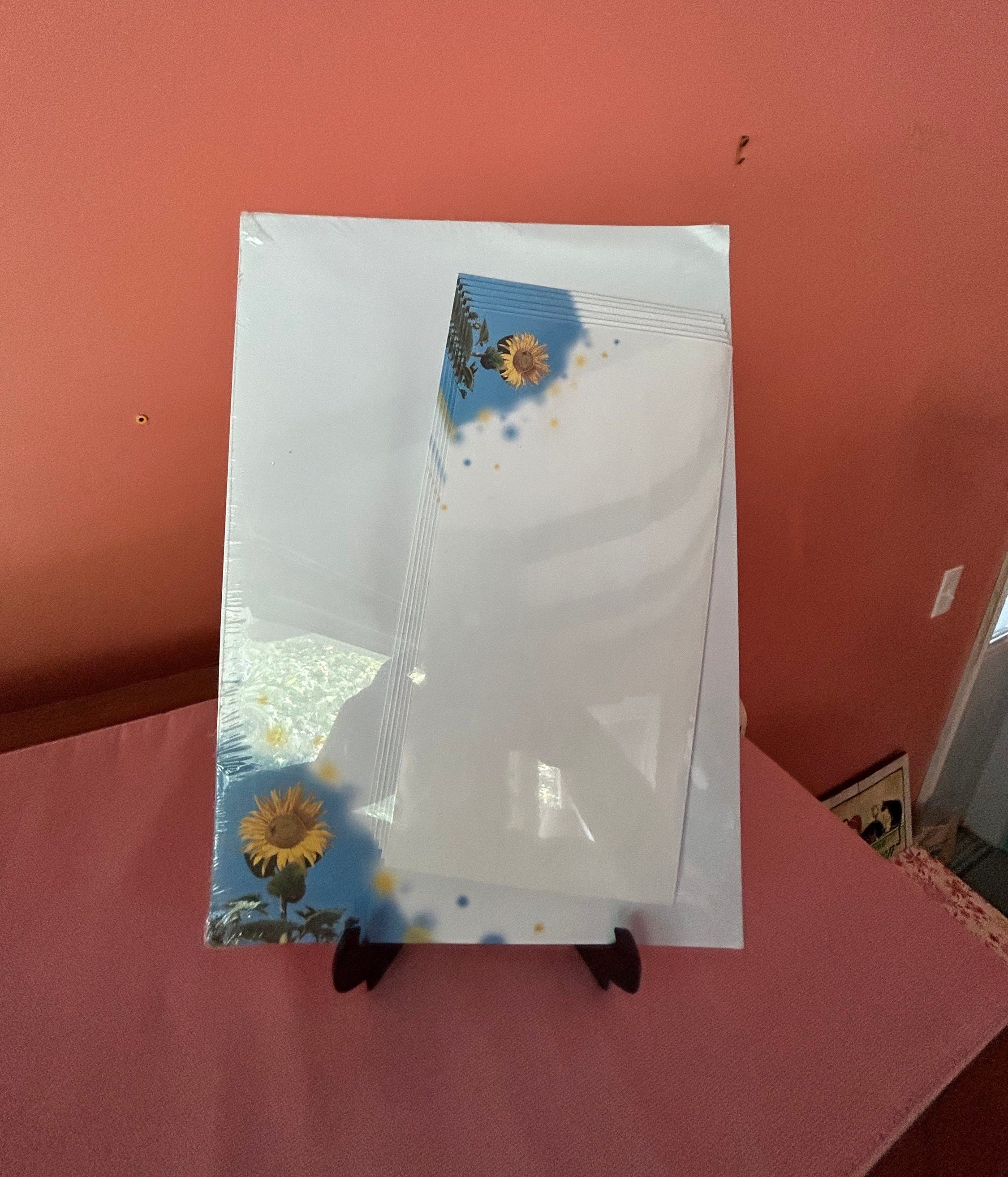 Sunflower Themed Stationery Set (Includes 12 Sheets/6 Envelopes) Snail Mail Correspondence Letter Writing Letter Set Junk Journaling