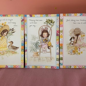 Cartes de voeux vintage sur le thème « Guérison » (Ensemble de 3) Papeterie envoi postal colibri Bons voeux Correspondance fabriquée au Canada