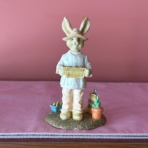 Russ Berrie and Company Rabbit/Bunny Gardening Figurine “Rites of Spring” Home Spring/Easter Decor Collectible