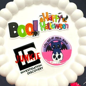 Planar Resin flatback- Halloween Resin Flatbacks, Cabochon, Fall, Halloween, Sunnies Resin, Emballishment, 2 PCS, Boo Resin, Halloween resin