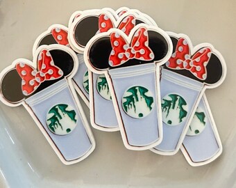 Planar Resin flat back-  Mouse bow, mouse ears, mouse cup 2 pcs- Embellishment- Cabochon - Hair Bow Center-Kawaii