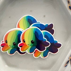 Planar Resin flat back- Pride squid , 2 pcs- Embellishment- Cabochon - Hair Bow Center-Kawaii