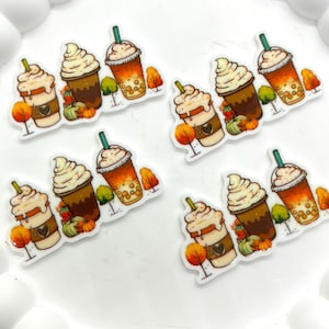 Flatback Resin Planars Pumpkin, Pumpkin Spice Latte Resin, Charms, Badge reels, Emballishment, Halloween Planar, Fall Planar. Coffee Latte