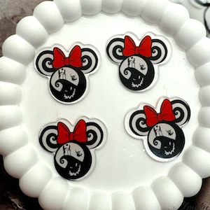 Planar acrylic Resin flatback- Mouse bow mouse ears,1 pcs- Embellishment- Cabochon - Hair Bow Center-Kawaii - Mouse Head Planar