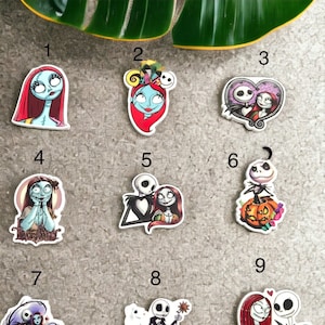 Planar Resin flat back- Nightmare Jack Sally , 2 pcs- Embellishment- Cabochon - Hair Bow Center-Kawaii