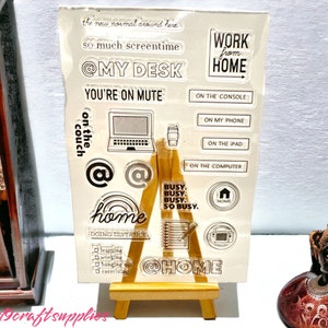 Mini diary stamp sheets daily planner, clear weekday, Work from home stamp, busy stamp,tech stamp, Clear stamp sheet, bullet stamp sheet 1PC