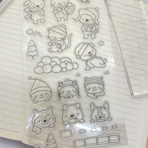 Reunion Winter Animal Snowball Party Stamps Stencil for DIY Scrapbooking