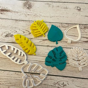 4Pcs Tropical Plants Cookie Cutters | jungle theme leaves | fondant