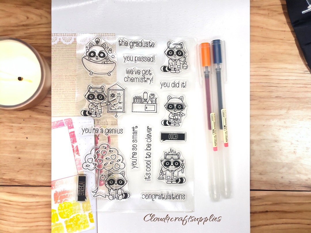 Science Lab, Racoon, Scientist, Chemistry Lab Clear Silicone Stamps for ...