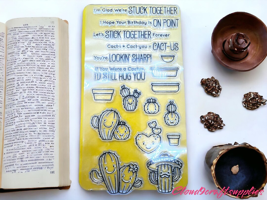 Cartoon Cactus Transparent Clear Silicone Stamps for DIY Scrapbooking ...