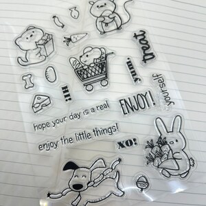 Enjoy the Little Things dog/ rabbit cart Transparent Stamps Seal for DIY Scrapbooking Photo Album Decorative Clear Stamp
