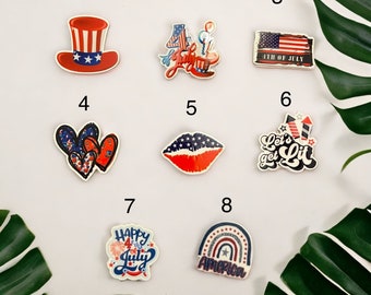 2 pcs set-  4th of July plannar resins, Fourth of July flatbacks, star resins, patriotic resin flatbacks, planar resin, hairbow... Red, blue