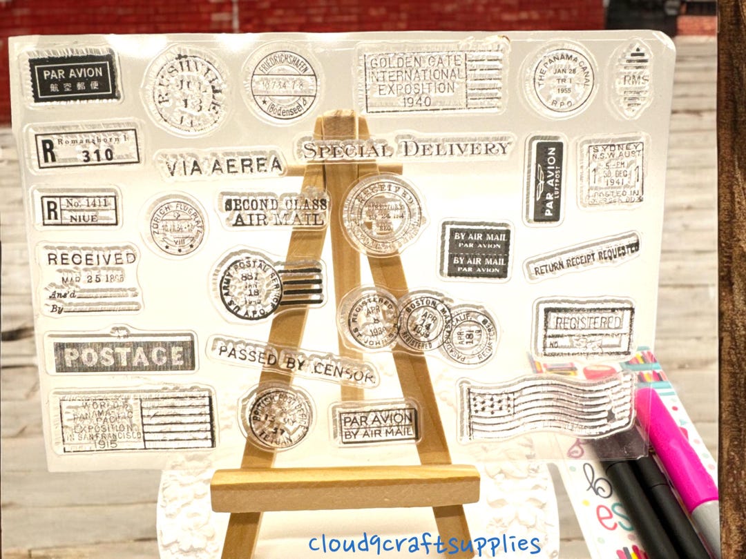 Vintage Postage Clear Silicone Stamp Set: Scrapbooking, DIY Cards - Etsy