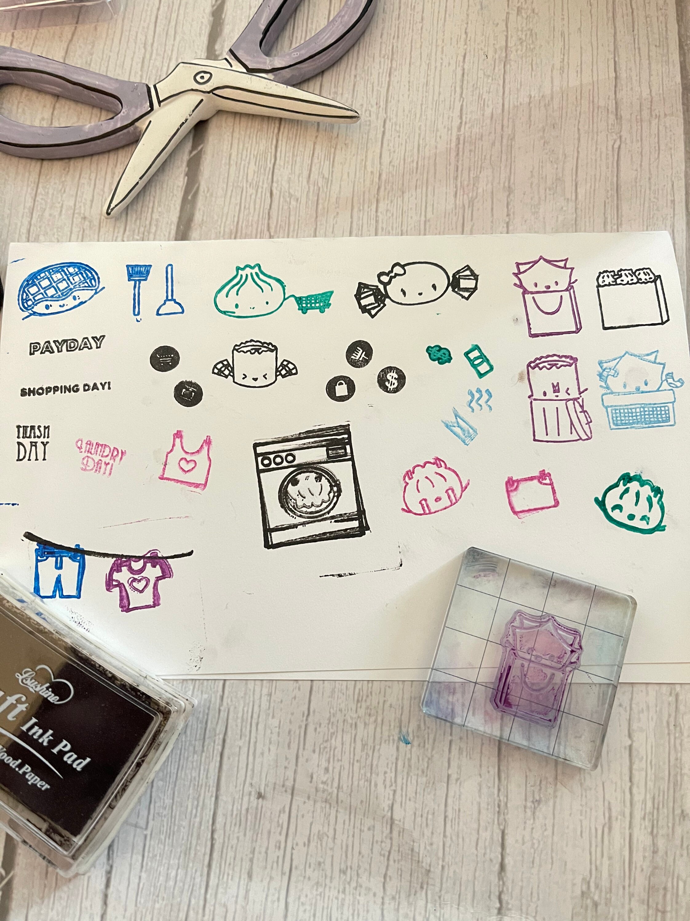 Mini Planner Transparent Stamp Laundry,trash,shop Seal for DIY ...