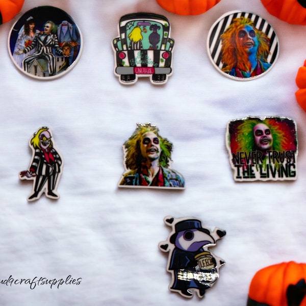 Horror Planar Flatback - Scary Halloween movie Planar Charm Flatback - Sunnies Charm - Halloween Resin - Embellishment, Beetle charm juice