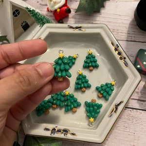 Resin flat back- European Christmas tree charms, 2 pcs- Embellishment- Cabochon - Hair Bow Center-Kawaii - Christmas