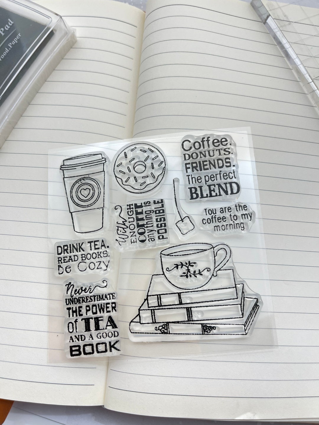 Afternoon Tea Coffee and Cookies Clear Stamps for DIY Scrapbooking/card ...