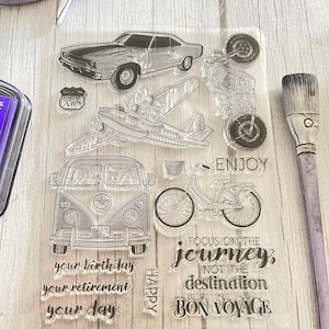 Vintage Travel Clear Stamps Scrapbook Paper Craft Clear stamp scrapbooking