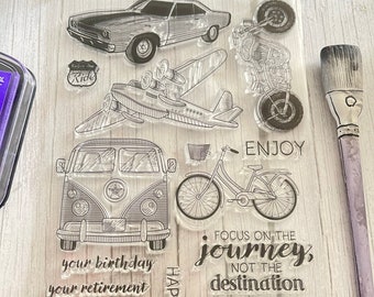 Vintage Travel Clear Stamps Scrapbook Paper Craft Clear stamp scrapbooking