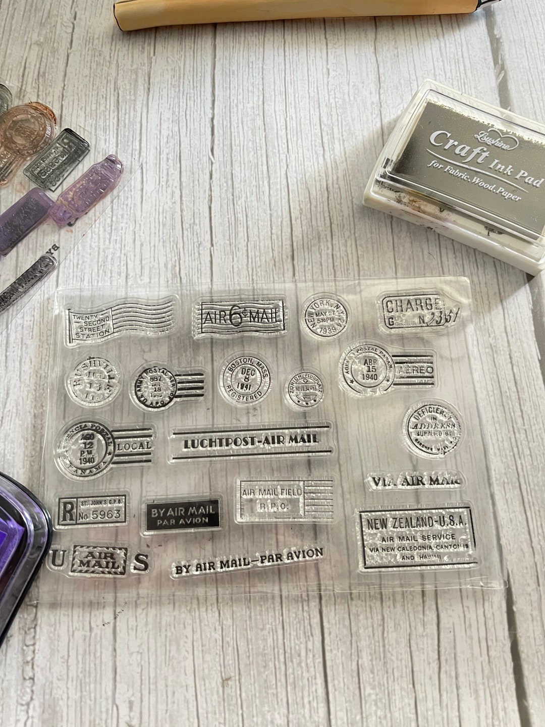 Vintage Air Postage Transparent Clear Silicone Stamp/seal for DIY ...