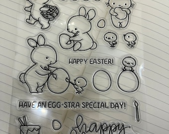 Frog Mushroom Bird Clear Stamps & Dies Set - Silicone Stamps With Metal Cutting Dies For Card Making