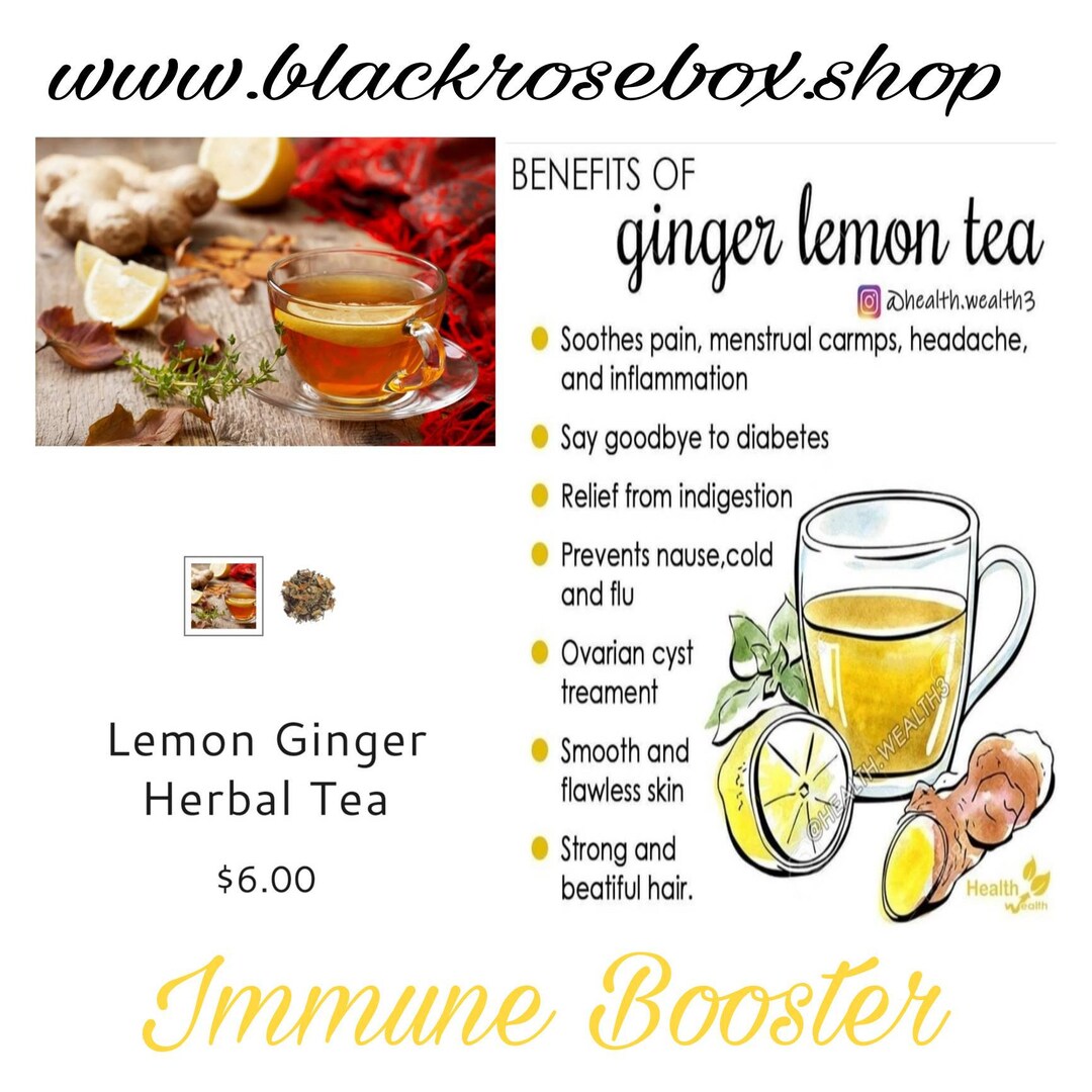 Lemon Ginger Tea Immune Tea Cold Flu Allergies Wellness Etsy