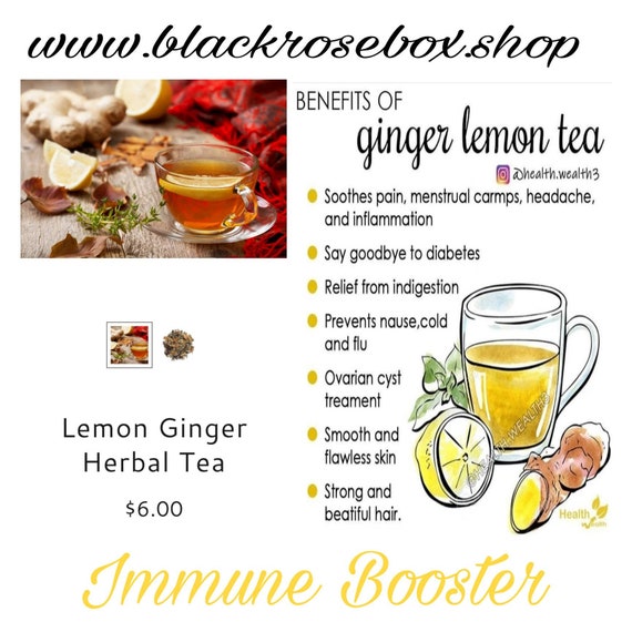Lemon Ginger Tea Immune Tea Cold Flu Allergies Wellness - Etsy Lemon Ginger Tea Immune Tea Cold Flu Allergies Wellness - Etsy