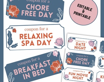 Date Night Coupon Book | Editable, Printable Canva Template (Digital Download)