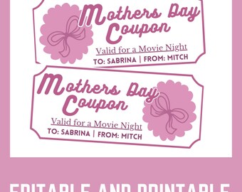 Mother's Day Coupon Book, Printable Gift (Canva Template)