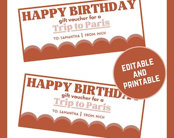 Husband/Boyfriend Birthday Coupon Gift (Printable Download)