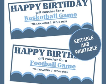 Birthday Coupon for Him, Editable Gift Voucher (Digital Download)