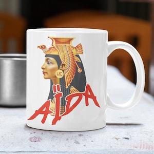 Highly Strung Brand Ceramic Mug 11oz Aida Opera Verdi Opera Music Lover&#39;s Classical Music Lover&#39;s Fun Novelty Mug