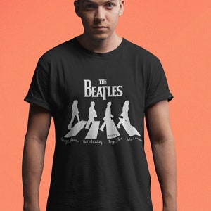 Highly Strung The Beatles Unisex Jersey Short Sleeve Tee R&#39;n&#39;R Music Lovers Abbey Road Beatles Rock &#39;n&#39; Roll Album Cover Fun T-Shirt