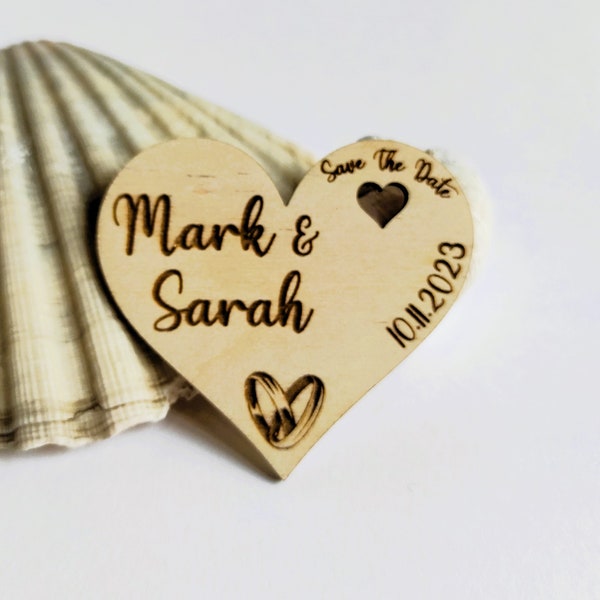 Save The Date Magnets Rustic Wooden Hearts with Magnets Wedding Magnets Wedding Magnets with Love Birds Heart Magnets