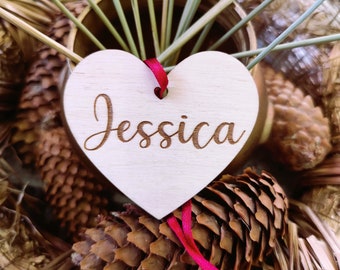 Personalized Place Names, Wedding Place Setting, Wooden Heart, Wood Place Name, Wedding Favours, Table Decor, Rustic Wedding Table Seating