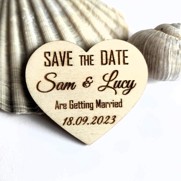 Save The Date Magnets Rustic Wooden Hearts with Magnets Wedding Magnets Wedding Magnets with Love Birds Heart Magnets