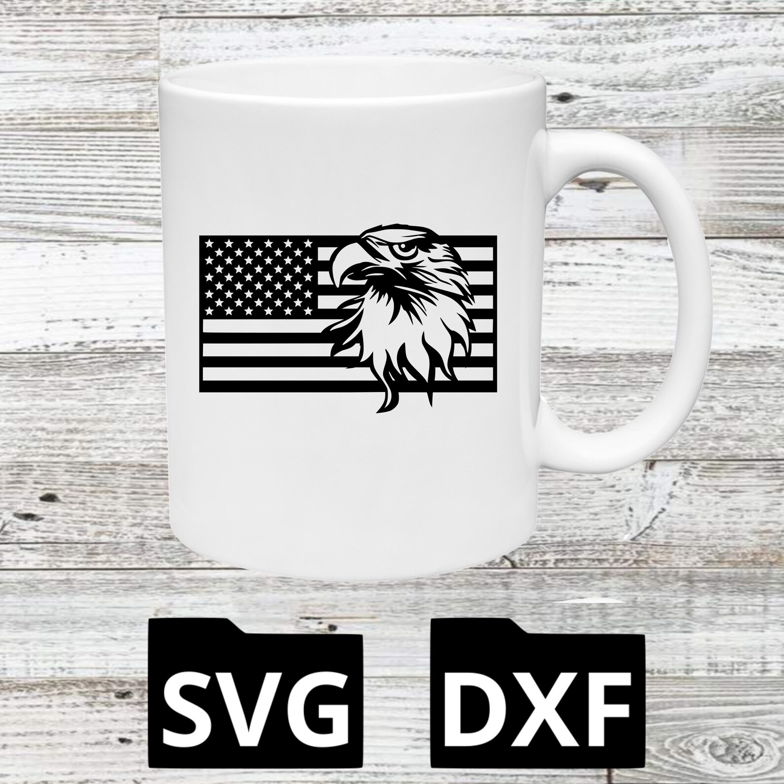 American Flag Eagle Head Cut File, SVG DXF, Patriotic CNC Plasma Laser ...