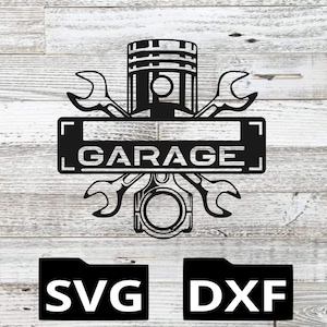 SVG, DXF, Plasma, Laser, Garage Sign, Garage monogram, Monogram, Piston, Mechanic, Dads Garage, Grandpas Garage, Tools, Wrench, Tools