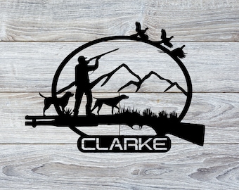 Pheasant Hunting Metal Wall Art, Personalized Man Cave Decor