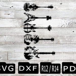Guitar svg, Guitar dxf, Guitar, plasma, laser, cnc, svg, dxf, guitar wall art, guitar cut file, nature guitar, wall art svg, wall art dxf,