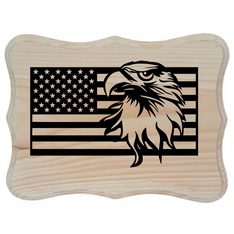American Flag Eagle Head Cut File, SVG DXF, Patriotic CNC Plasma Laser ...