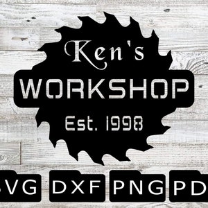 Dad's Workshop Sign, Garage Monogram SVG DXF PDF